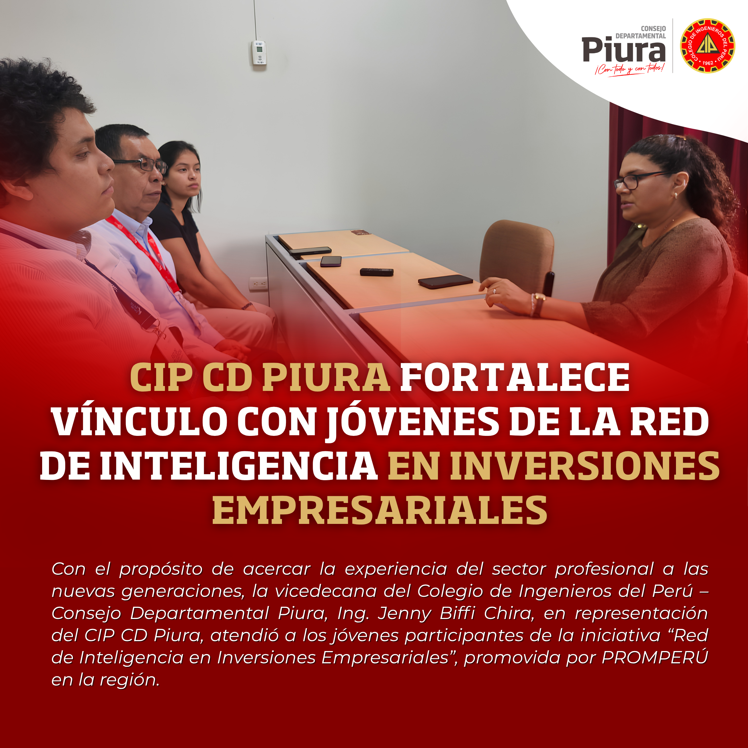 🤝 𝐂𝐈𝐏 𝐂𝐃 𝐏𝐢𝐮𝐫𝐚 𝐟𝐨𝐫𝐭𝐚𝐥𝐞𝐜𝐞 𝐯𝐢́𝐧𝐜𝐮𝐥𝐨 𝐜𝐨𝐧 𝐣𝐨́𝐯𝐞𝐧𝐞𝐬 𝐝𝐞 𝐥𝐚 𝐑𝐞𝐝 𝐝𝐞 𝐈𝐧𝐭𝐞𝐥𝐢𝐠𝐞𝐧𝐜𝐢𝐚 𝐞𝐧 𝐈𝐧𝐯𝐞𝐫𝐬𝐢𝐨𝐧𝐞𝐬 𝐄𝐦𝐩𝐫𝐞𝐬𝐚𝐫𝐢𝐚𝐥𝐞𝐬